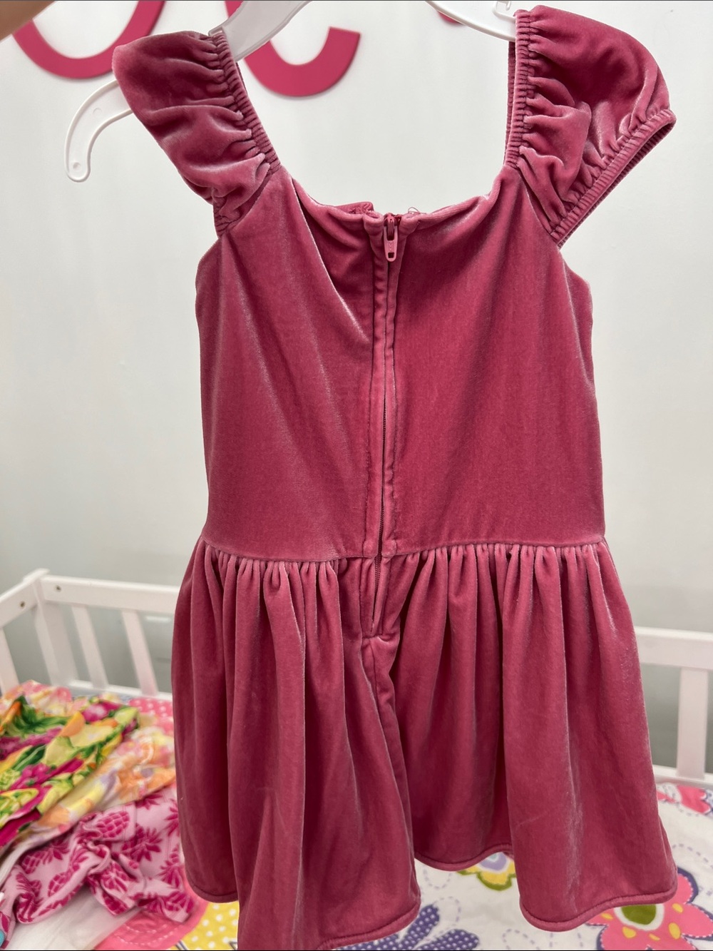 The Children's Place Velvet Ruffle-Strap Party Dress in Dusty Rose - Picture 2 of 4